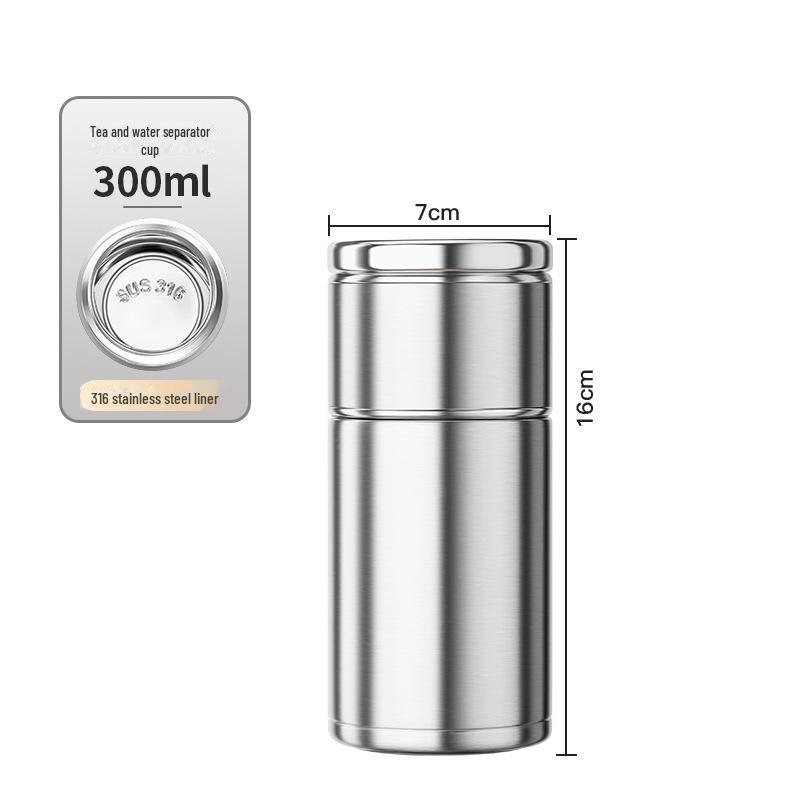 Компактная термокружка для заваривания чая из нержавеющей стали 316 - портативная конструкция с разделением воды для мужчин и женщин, идеальный подарок