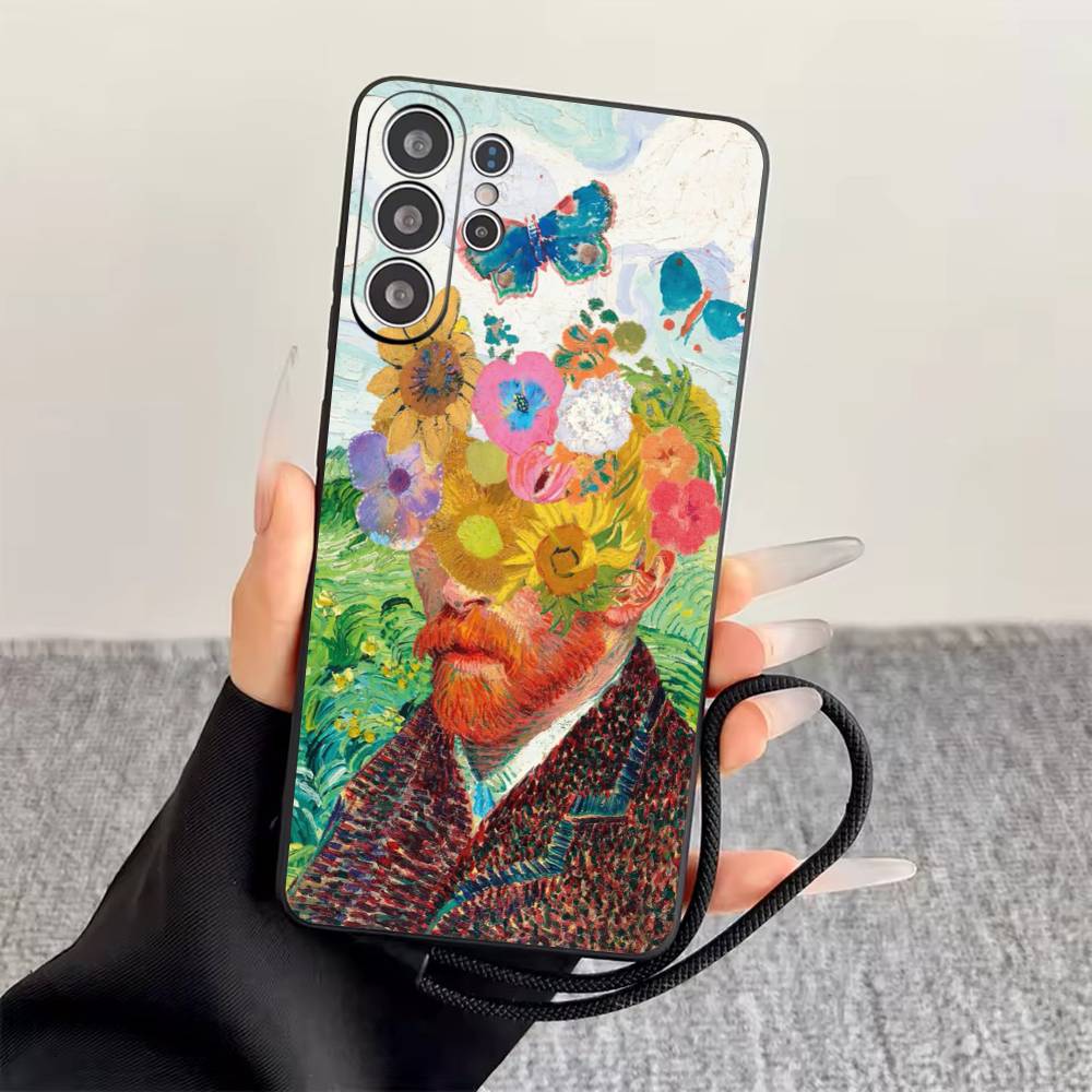 Винсент Ван Гог Чехол для телефона Черный Силиконовый Мягкий Для Samsung S25,S24,S21,S22,S23,S30,Ultra,S20,Plus,Fe,Lite