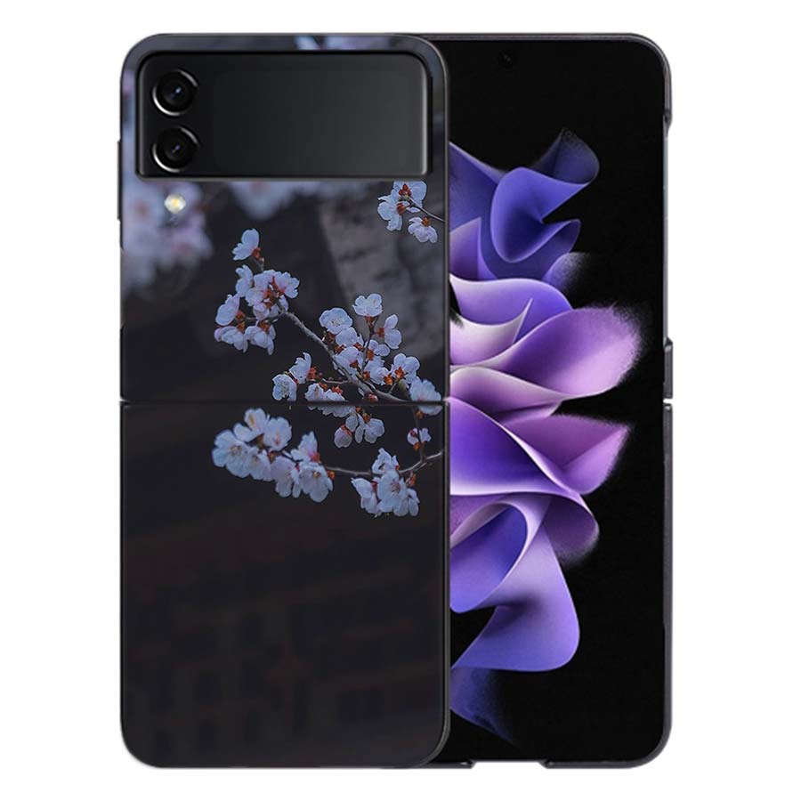Снежная Персиковая Вишня Перед Домом Чехол Для Телефона Для Samsung Z Flip 6 7 5G Galaxy Z Flip 5 4 3 5G Чехлы Ударопрочный Жесткий