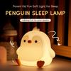 Cute RGB 7Colors  Silicone Penguin Night Light Rechargeable Sleeping Nursery Nightlights With Touch Sensor For Beside Table Lamp