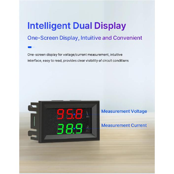 RD  dual LED Display 0.28 DC0-100V/50A  Car voltage current meter Digital Ammeter Voltmeter 5 wire with  shunt