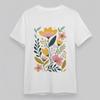 Women's Oversize Soft Classic T-Shirt Colorful Floral Bouquet Graphic Cotton Tee