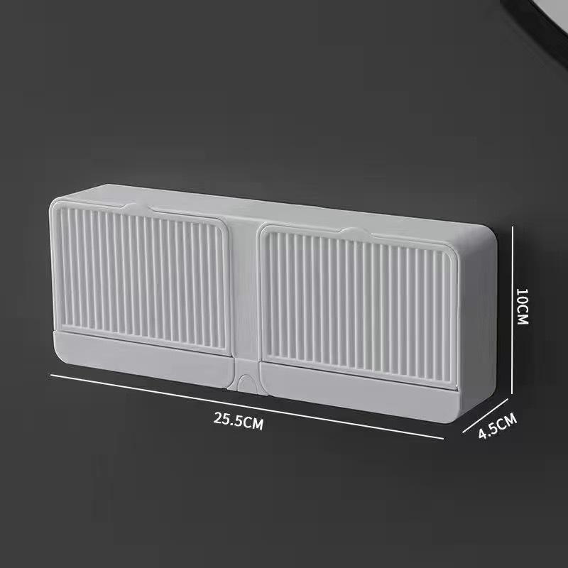 Настенная мыльница с крышкой - Не требует сверления, Креативный дизайн, Высококлассный держатель для мыла для ванной комнаты, Дренажная коробка