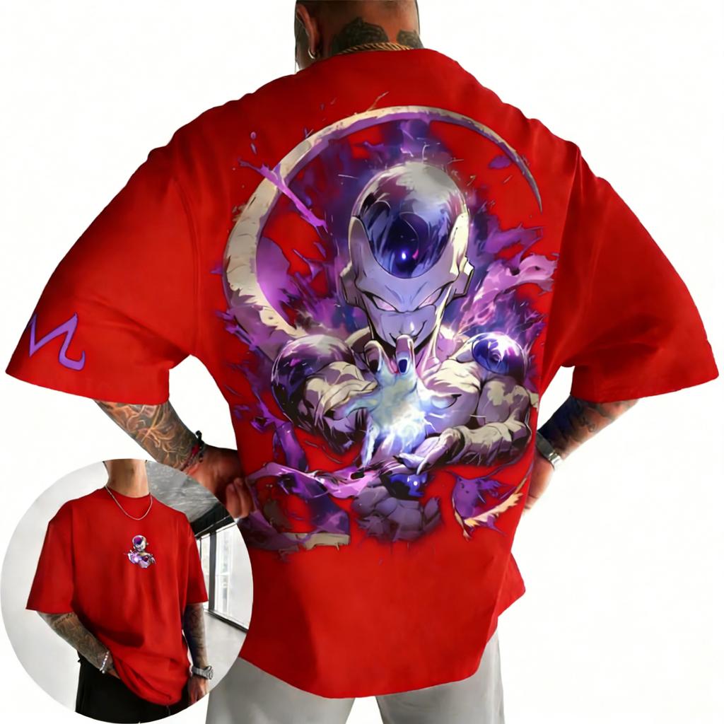Dragon Ball Print Cotton Tshirt 2026 Summer New Arrivals Oversized Mens Tees Frieza Fan TShirt UnisexChildrens Sportswear