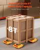 4PCS Machinery Skate Dolly, 17637LBS/8T Industrial Machinery Mover, Heavy Duty Carbon Steel Machinery Moving Skate with 4 PU Wheels and 360° Rotation