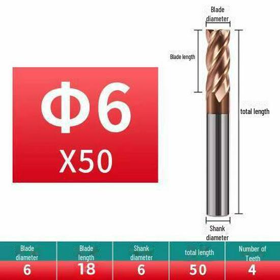 Фреза из вольфрамовой стали с 4 режущими кромками, 55 градусов - цельный твердосплавный концевой резец с прямым хвостовиком - фреза с ЧПУ