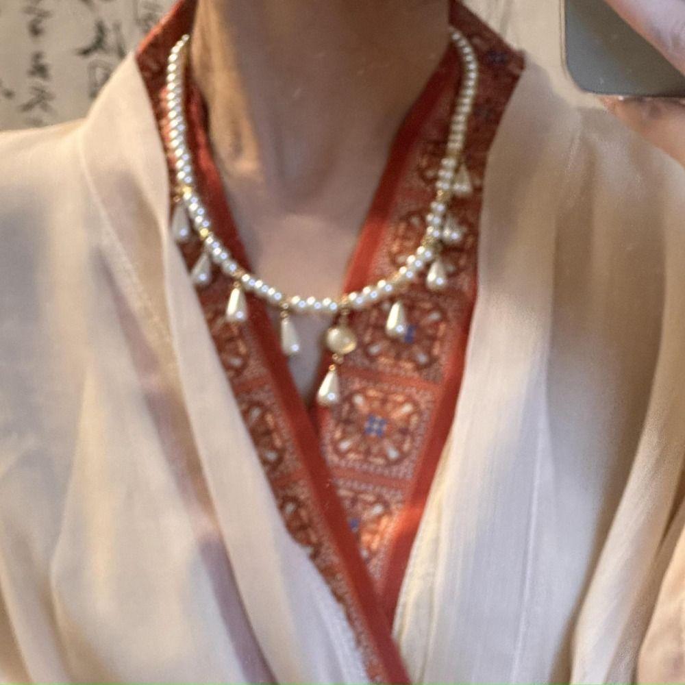 Vintage Hanfu Necklaces Exquisite Cheongsam Necklace Retro Chinese Style Necklace  Clavicle Chain