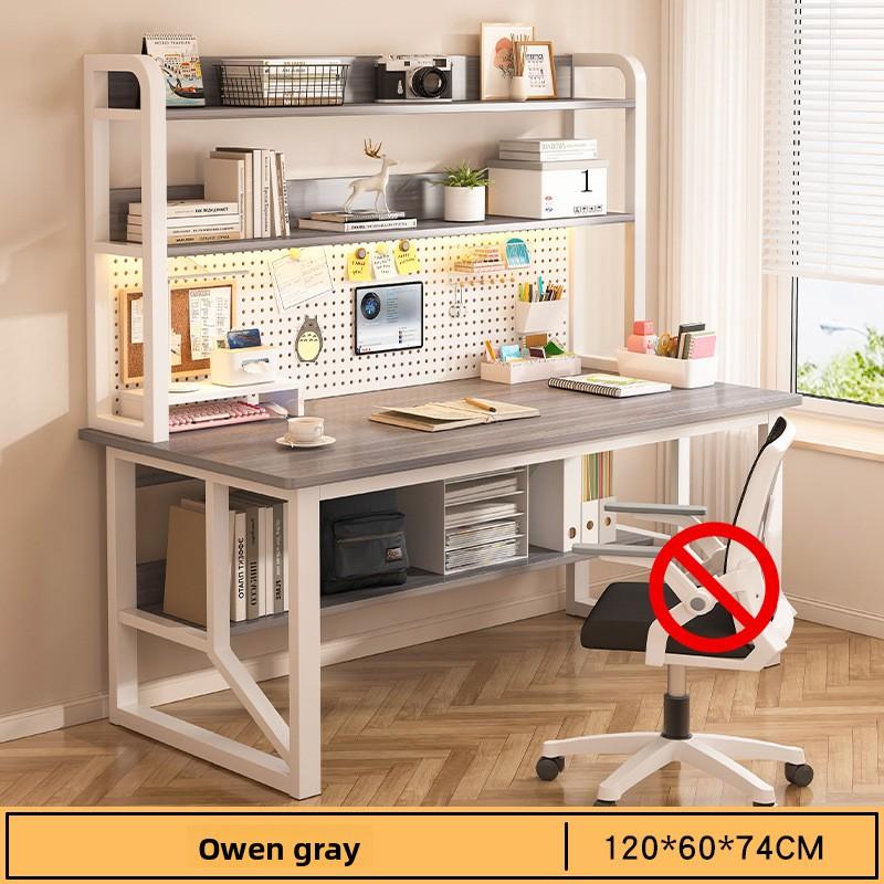 Computer Desk, Bookshelf, Integrated Bedroom, Learning and Writing Desk, Multi-Functional Desk with Hole Board