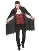 Adult Gothic Vampire Halloween Costume - MisterFiesta - 2 In 1 Shirt - Black Pants - Black Cape
