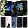Black Cat Cartoon Cute Phone Case For Samsung Galaxy S24 S23 S22 S20 Ultra S21 FE 5G S10 S9 Plus S10E S8 20 Soft Silicone Cover
