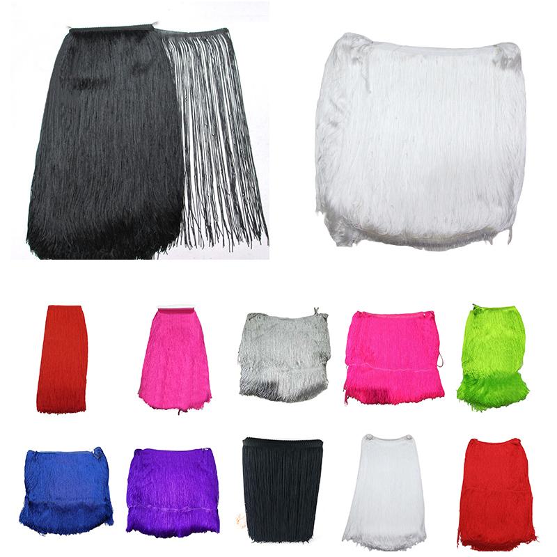 50/100cm Width Polyerter Tassel Lace Trim Ribbon Fringes For Sewing Curtains Latin Dress Tassels Trimmings Accessories Crafts