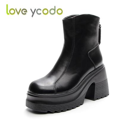 Женские модные удобные ботинки на высоком каблуке, женские удобные водонепроницаемые ботильоны на платформе с увеличенной высотой