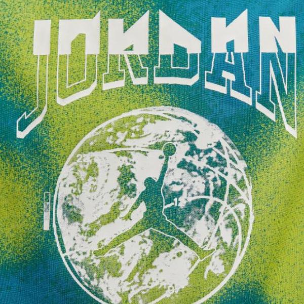 Jordan Футболка с коротким рукавом и круглым вырезом, мужские топы, зеленые, с принтом FB7449-441