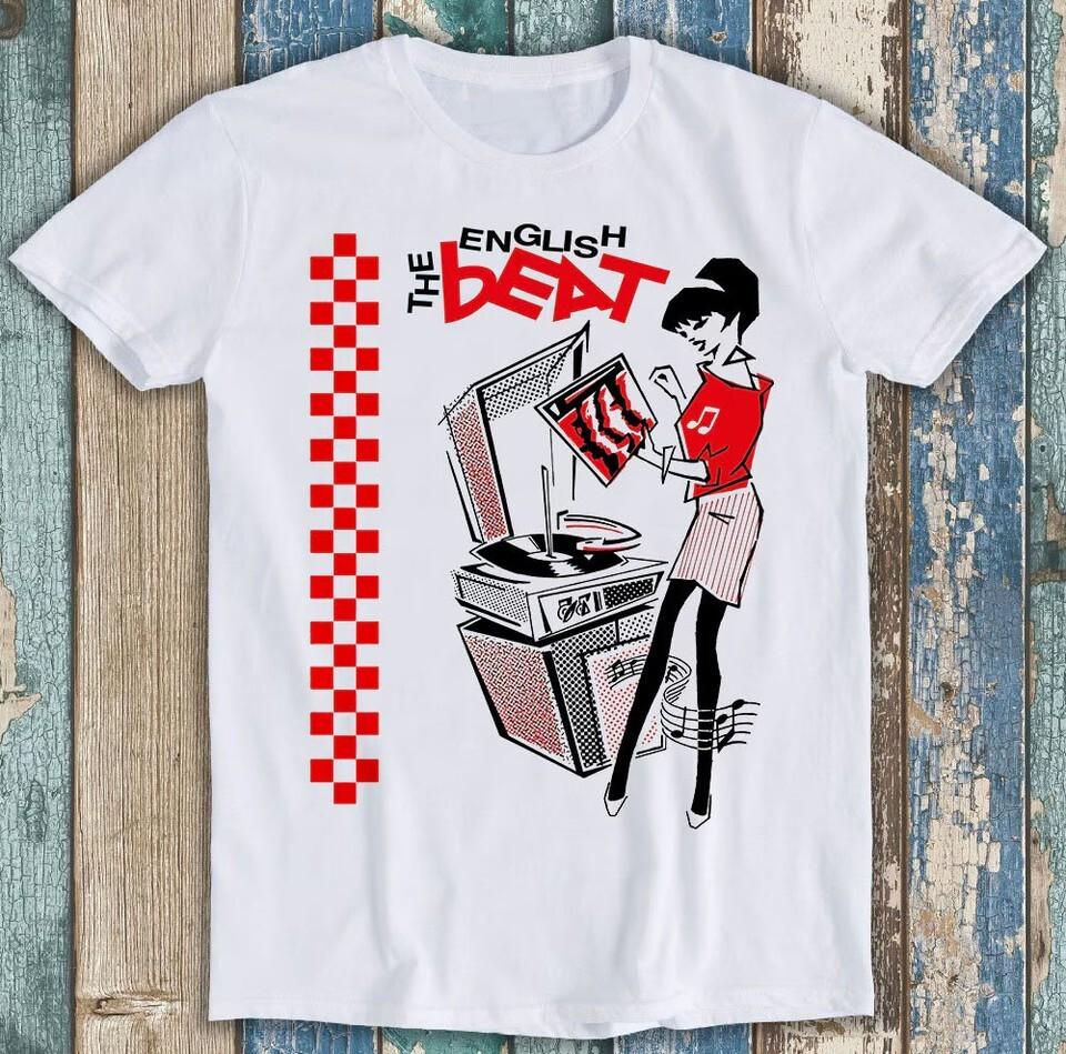 Teen Girl's Cotton T-shirt Summer Casual Graphic Tee Short Sleeve The English Beat band Gift For Fan White Unisex T-Shirt