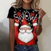 Летний топ с круглым вырезом и 3D рождественским принтом, модные повседневные женские футболки с короткими рукавами