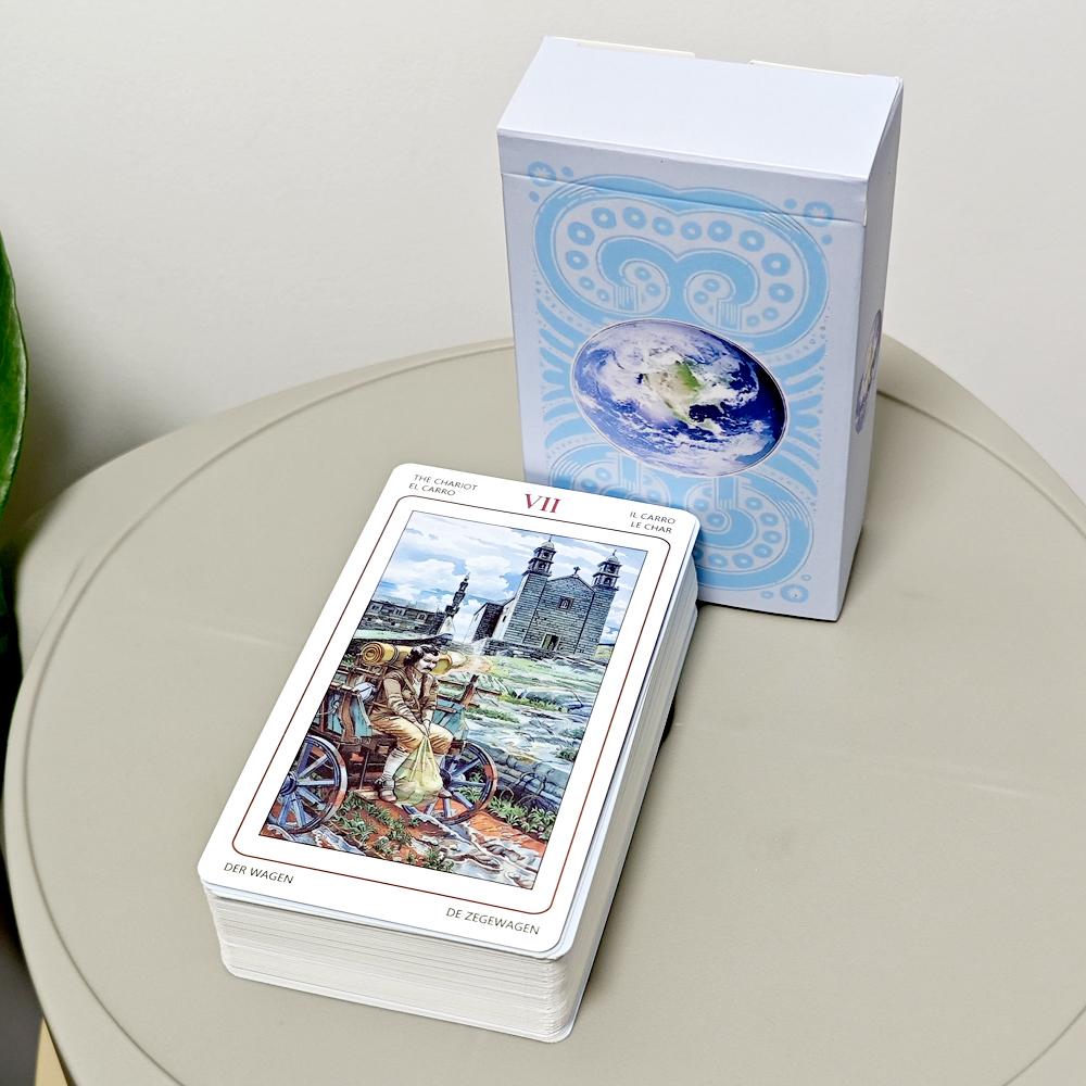 12*7cm 78 Pcs Sacred Sites Tarot Colorful Tarot Cards Connect with The Age-old Wisdom of Temples, Shrines, and Sacred Places