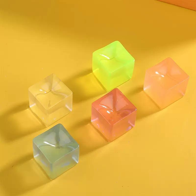 Fidget Toy Mini Squishy Toys Mochi Ice Block Stress Ball Toy Kawaii Transparent Cube cat paw fish Stress Relief Squeeze Toy