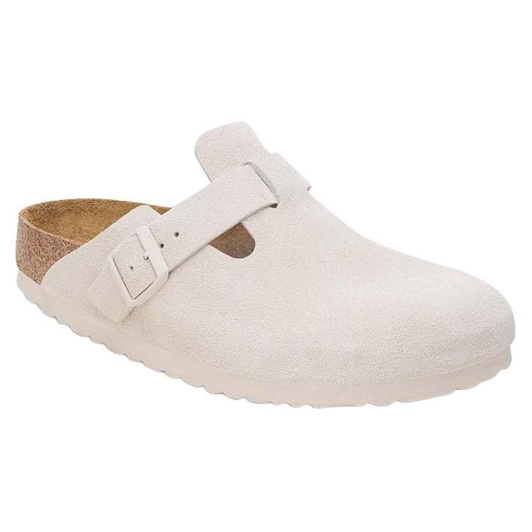 Birkenstock Бостонские кроссовки унисекс с мягкой стелькой из замши, узкие, цвет античный белый 1027693