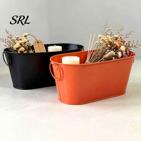 All Season Outdoor Utility Bucket Metal Ice Buckets for Parties, Portable Beverage Tub with Handles, Large Heavy Duty Iron Storage Bin Capacity