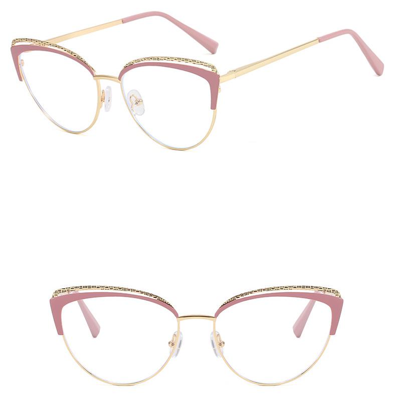 Женские студенческие повседневные очки для путешествий, анти-синий свет, модные индивидуальные художественные винтажные металлические простые очки «кошачий глаз»