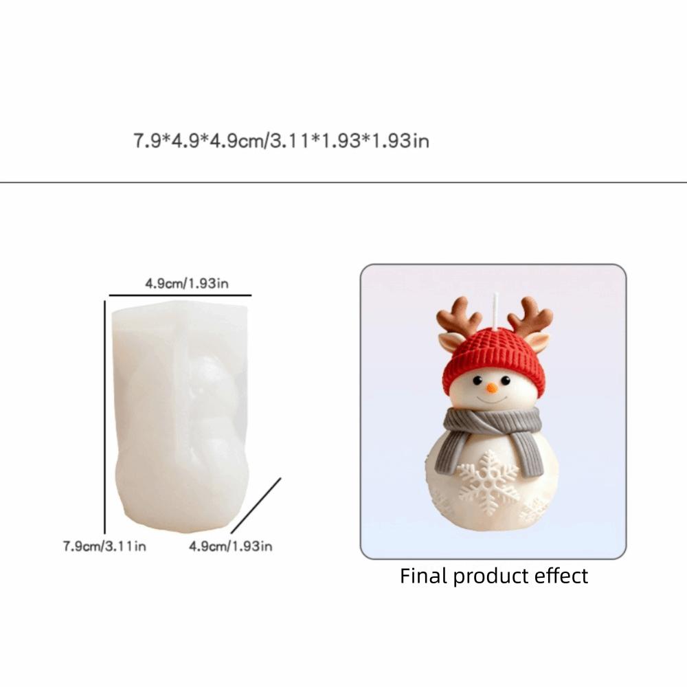 Flexible Chocolate Mold 3D Christmas Snowman Baking Mold Cute Candle Silicone Mold DIY Making