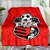 1PC Soccer Team Crest Design Printed Soft Flannel Blanket Throw for Adult Bedroom Living Room Sofa Camping Travel Fan gifts Christmas Gifts