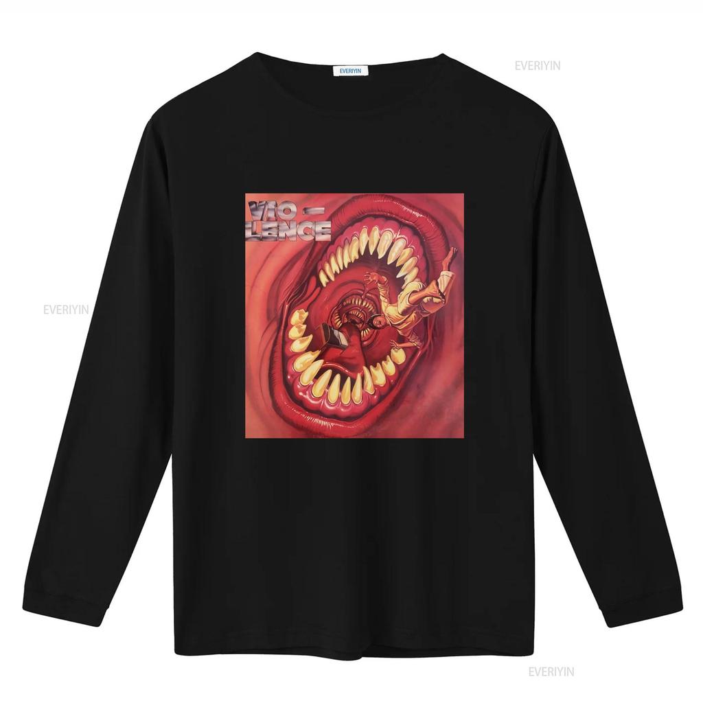 VIO LENCE Eternal Nightmare T Shirt Bold Horror Design for Mens Fashion vintage Washed Casual Comfortable graphic Unisex