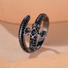 Vintage Black Cross Rings for Men Women Unisex Gothic Punk Steampunk Black Zircon Sword Shape Ring for Men Girl Boy Party Fashion Jewelry