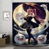 Perona Cartoon Animation Shower Curtain Outdoor Scenery Summer Vacation Bathroom Decor Holiday Polyester Bath Curtain With Hook