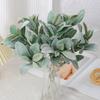 2/6pcs Simulated Plants Velvet Rabbit Ear Leaves Diy Home Festival Outdoor Garden Decor Accessory Wedding Wall Wreath Scrapbooks