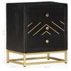 Nightstand Black and Gold 40 x 30 x 50 cm Solid Mango Wood