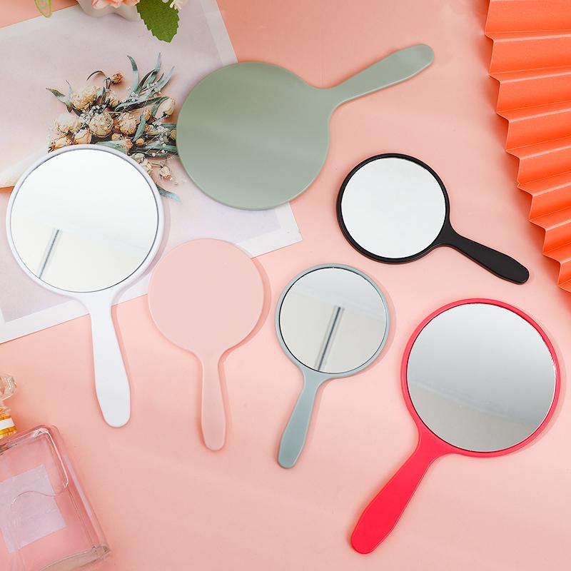 Круглое маленькое зеркало Ручное зеркало для макияжа Для женского макияжа Зеркальная поверхность высокой четкости Несколько цветов