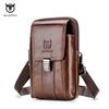 BULLCAPTAIN Genuine Leather Vintage Waist Packs Men Travel Fanny Pack Belt Bum Shoulder Bag Waist Bag Mobile Phone Pouch