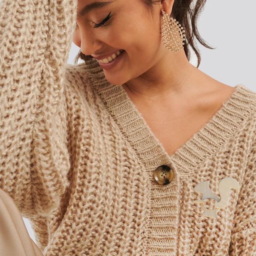 Деревянная брошь в форме животного, креативный дизайн, деревянная брошь ручной работы, зажим для свитера