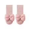 1Pair Bow Children Toddler Shoes Middle Tube Kids First Walkers New Baby Socks Shoes  Floor