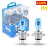 2pcs DC 12V H4 6000K 100W White Light Super Bright Car HOD Xenon Halogen Lamp Auto Front Headlight External Lights for Cars