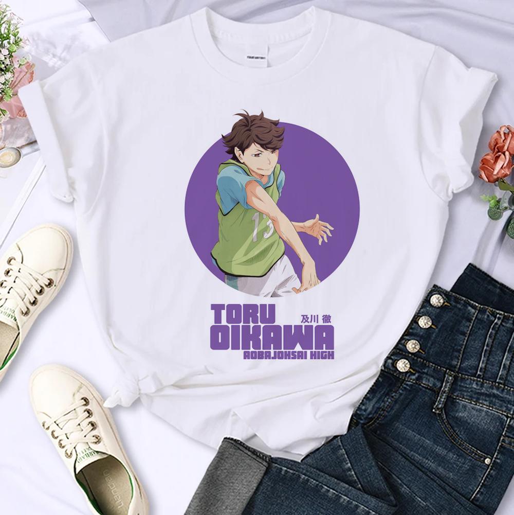 Японское аниме Haikyuu Футболка Женская Топ Харадзюку Японский Стиль Футболка Унисекс Летняя Одежда Y2k Короткий Рукав Женские Футболки