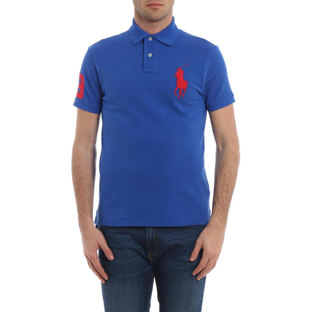 Polo Ralph Lauren Big Pony вышитая повседневная рубашка поло с коротким рукавом мужская синяя 710692227-023