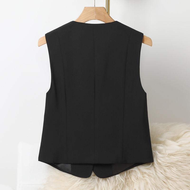 Шикарный женский короткий жилет в корейском стиле, базовая майка на осень и весну, жилет без рукавов, верхняя одежда