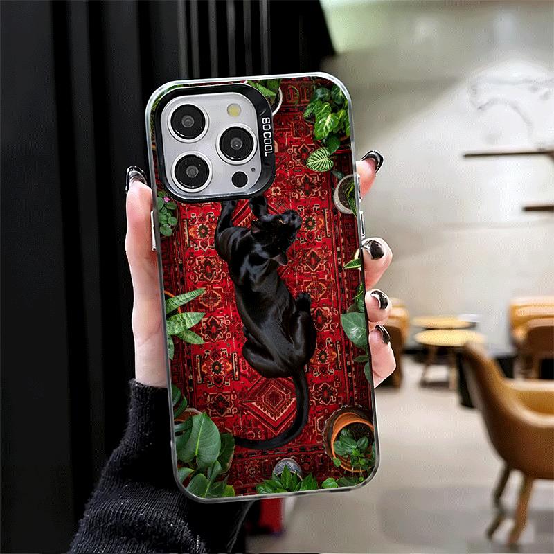 Крутой Чехол-Броневик с Черной Пантерой для iPhone 17 Air 16 16E 15 Pro Max 14 Plus 13 Mini 12 Задняя Крышка Защита от Падений Fund