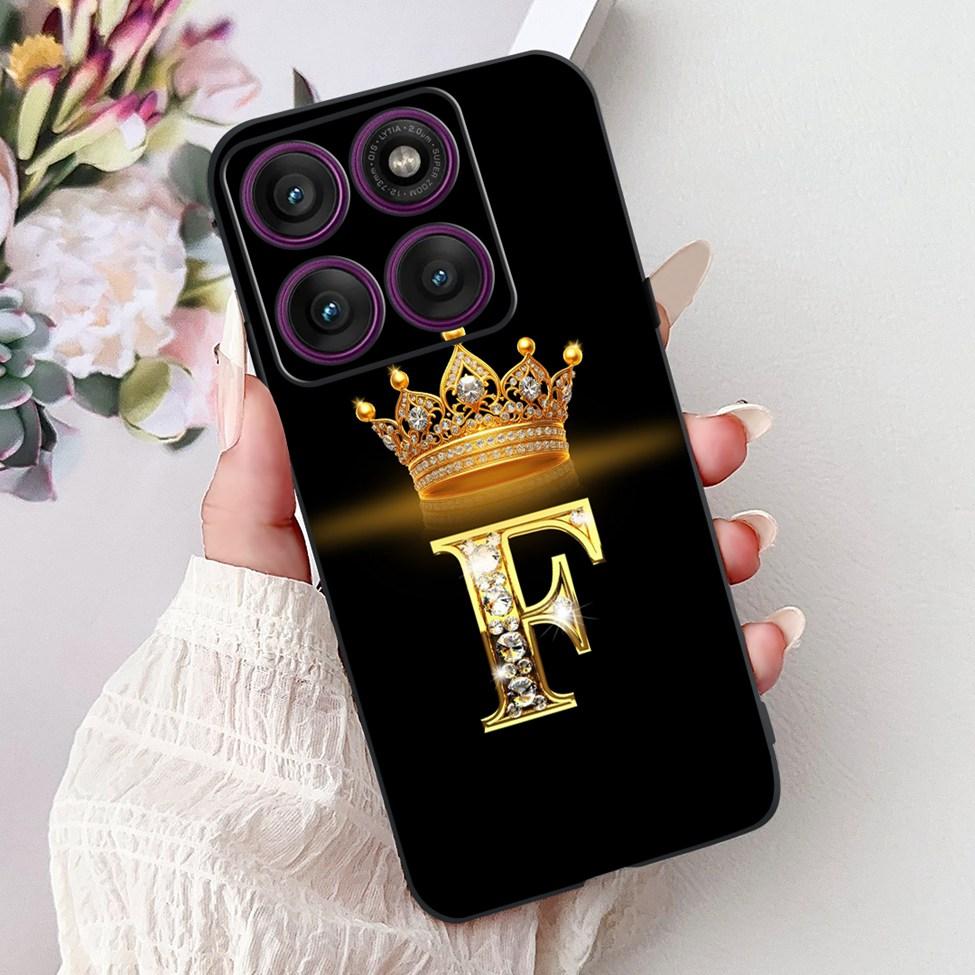 Чехол для Motorola Edge 60 Pro XT2507-1 Силиконовый Модный Роскошный Буквы от A до Z Ударопрочная Задняя Крышка Для Телефона Moto Edge 60Pro