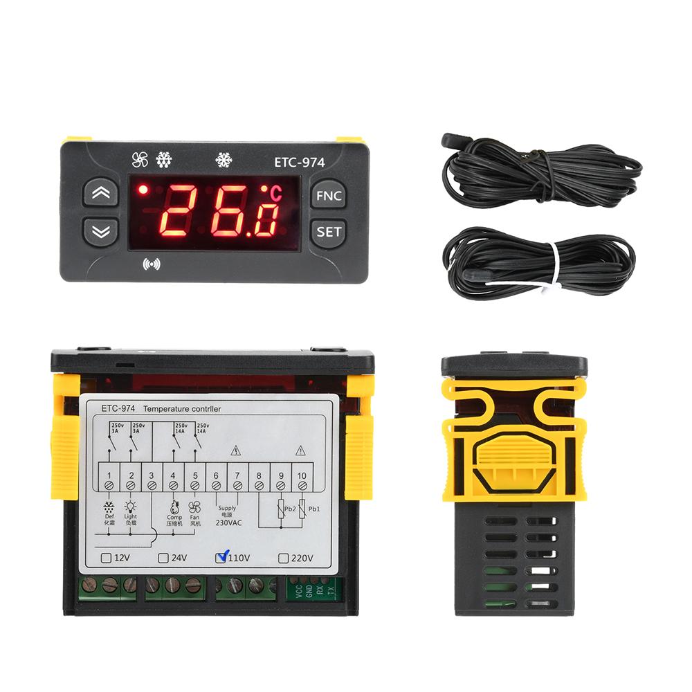 Digital Temperature Controller with Probe Cable AC 111V 111V Refrigerator Defrosting Heating Control Thermoregulator Thermostat