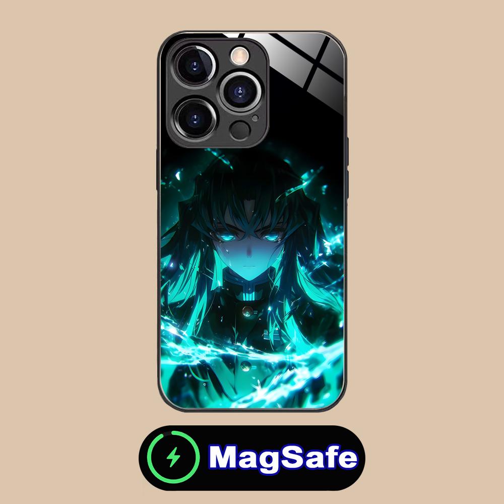 Demon Slayer Muichiro Phone Case for iPhone 16 15 14 13 12 11 Pro Max Plus Mini MagSafe Glass Colour Printing Cover Smartphone