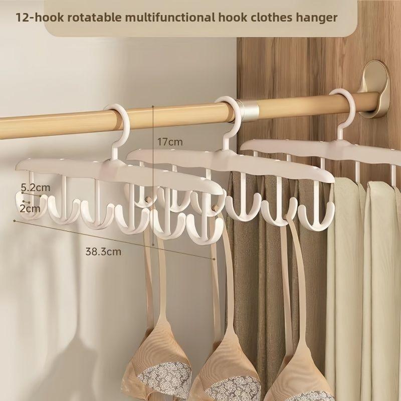 Компактная вращающаяся вешалка с 12 крючками — идеально подходит для галстуков, нижнего белья, жилетов и юбок | Портативный органайзер, подходящий для хранения вещей в общежитиях и дома.