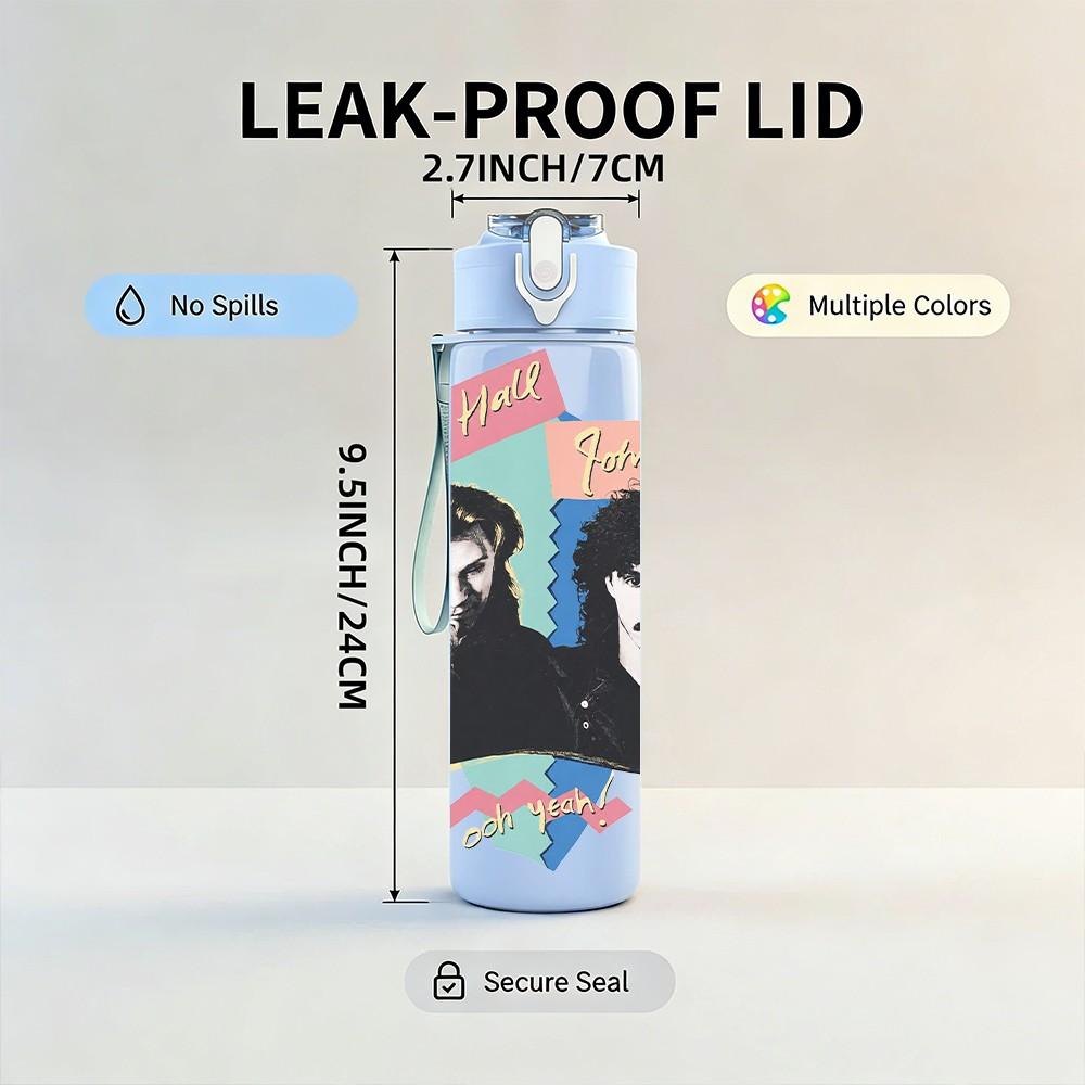 1PC Black Duo Male Art 750ml sports water bottle leakproof straw lid outdoor office home