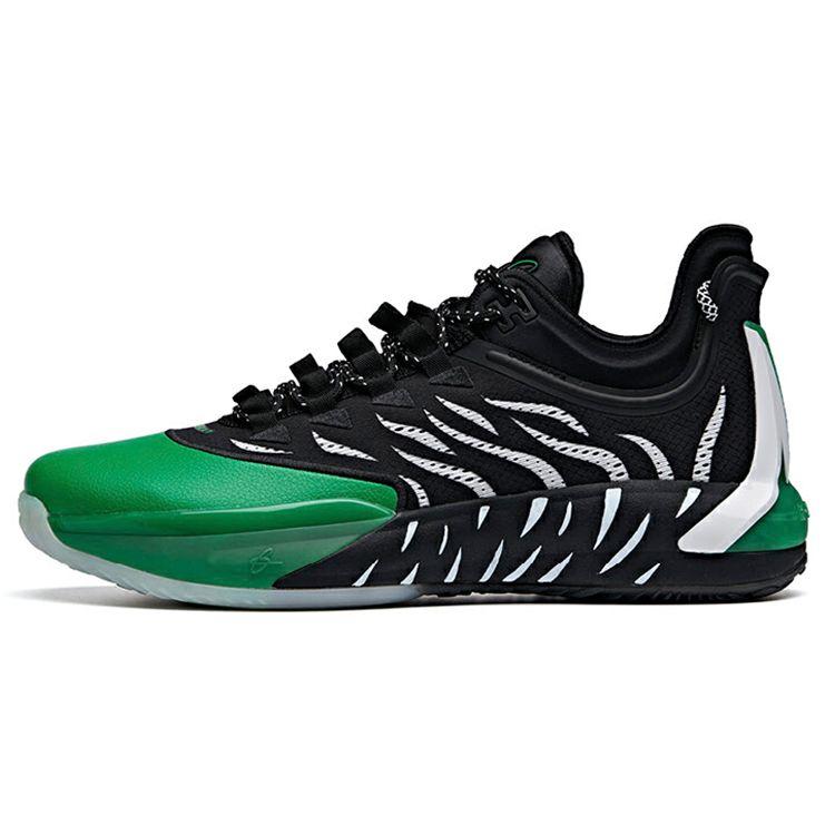 Anta GH1 Hayward Shock Absorbing Wear Resistant Low Top Basketball Shoes Men Sneaker Black Green 112011103-3