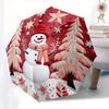 Snowman, Winter Wonderland Themed Automatic Opening and Closing Umbrella Creative Design Umbrella, Portable Tri fold Small Umbrella for Me