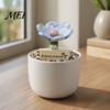 Bee Waterer Station Flower Shaped Insect Water Feeder Stake, Resin Garden Drinker with Soil Insertable Metal Ground Spike, Weather-Resistant