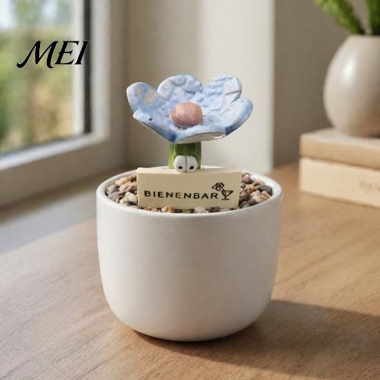 Bee Waterer Station Flower Shaped Insect Water Feeder Stake, Resin Garden Drinker with Soil Insertable Metal Ground Spike, Weather-Resistant