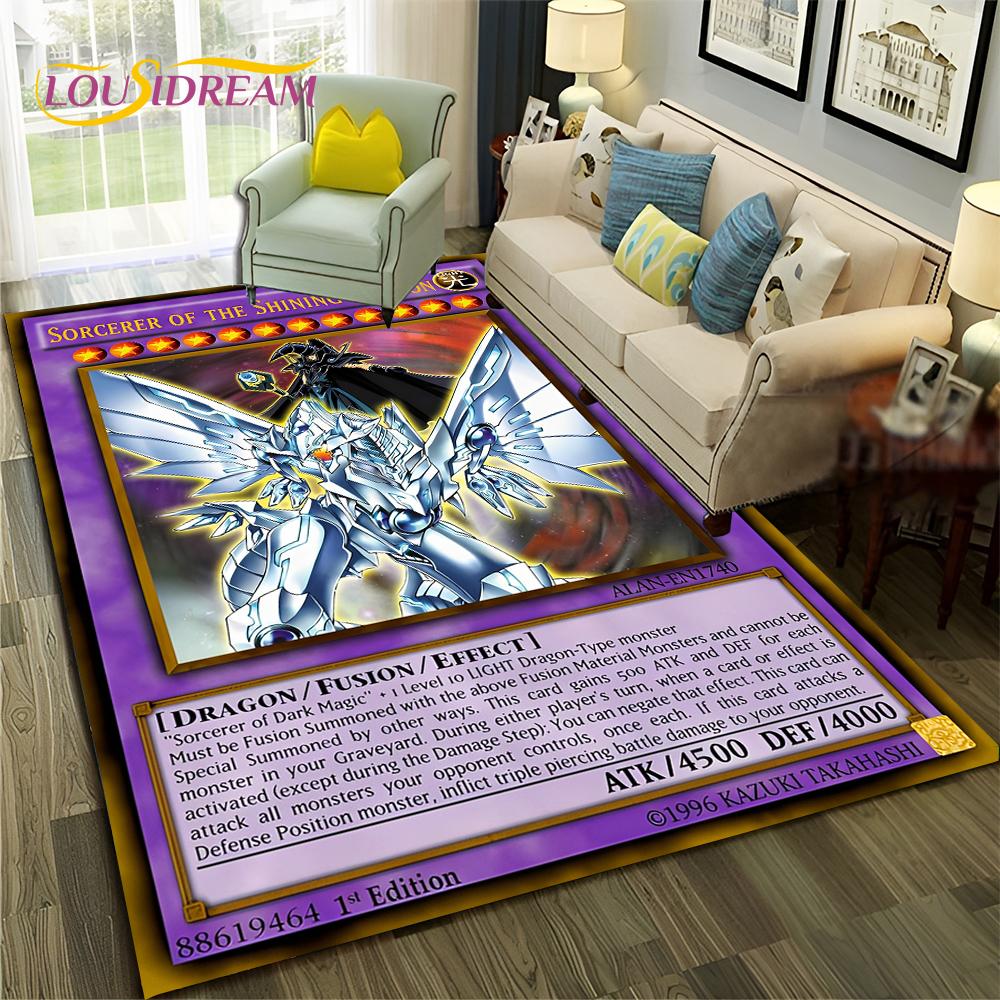 Коврик с рисунком аниме Yu-Gi-Oh MONSTER CARD для дома, гостиной, спальни, дивана, коврика, декор, детский коврик, нескользящий напольный коврик